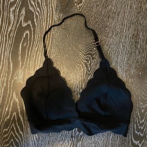 scallop black bralette